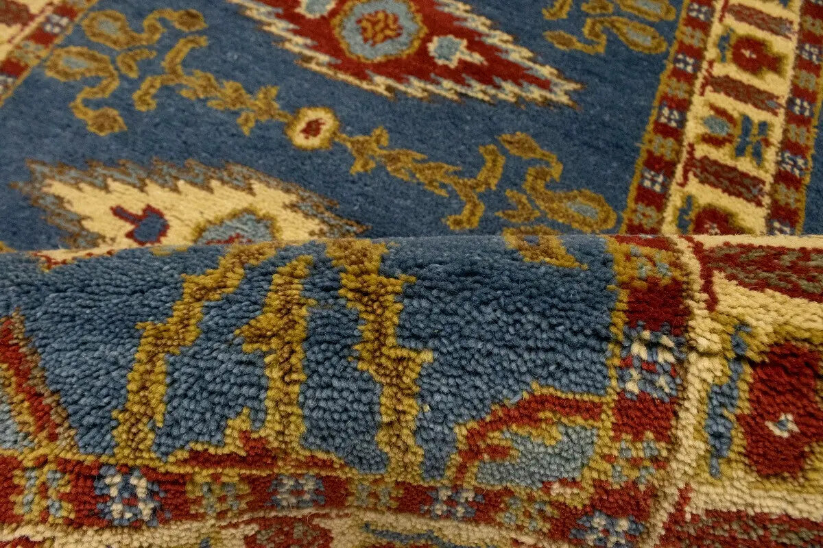 Vintage Style Geometric Kazak Runner Rug Oriental