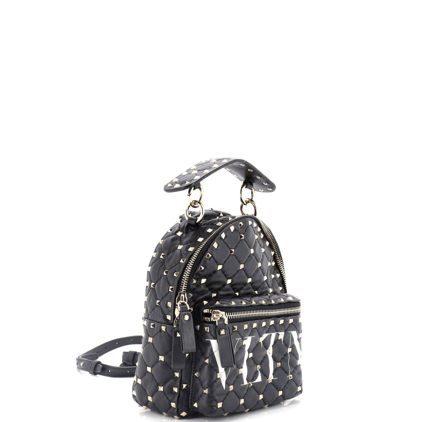 Valentino Garavani Vltn Rockstud Spike Backpack Quilted Printed Leather Mini
