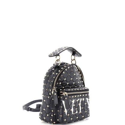 Valentino Garavani Vltn Rockstud Spike Backpack Quilted Printed Leather Mini