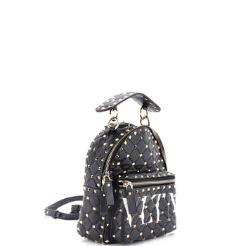Valentino Garavani Vltn Rockstud Spike Backpack Quilted Printed Leather Mini