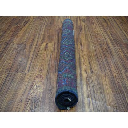 3'5"X4'8" Geometric Design Pure Wool Hand Made Colorful Afghan Tribal Rug