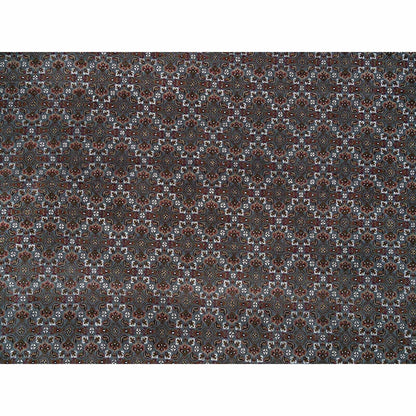8'1"X10' Black Coral Gray 175 Kpsi Herrita Design Wool Hand Knotted Rug