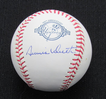 Dennis Werth Signed/Auto Yankees 100Th Oml Baseball Jsa  186842