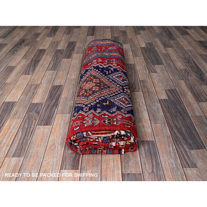 8'3"X10' Ajax Red Afghan Caucasian Design Revival Hand Knotted All Wool Rug