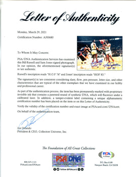 Bill Russell & Sam Jones Autographed 8X10 Basketball Photo (Psa)