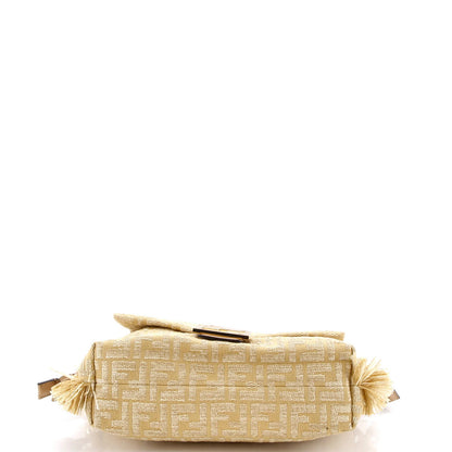 Fendi Mamma Baguette Nm Zucca Jacquard And Raffia Medium