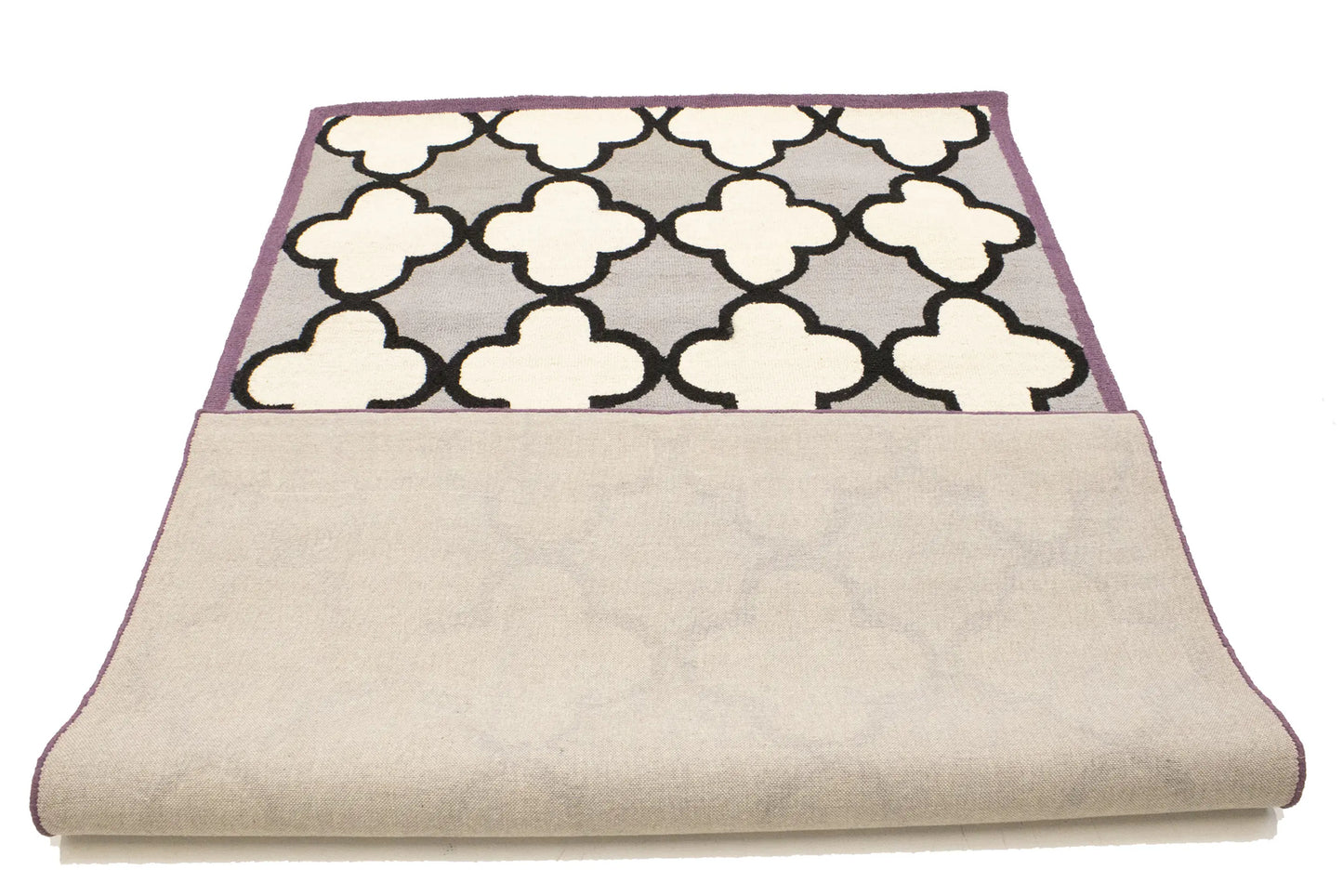 Multicolored Trellis Design Wool 5X8 Hand-Tufted