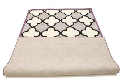 Multicolored Trellis Design Wool 5X8 Hand-Tufted