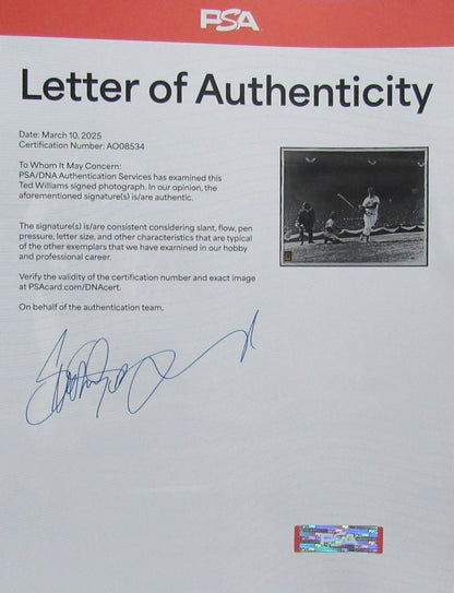Ted Williams Hof Signed/Auto 16X20 B/W Photo Boston Red Sox Psa/Dna 194053