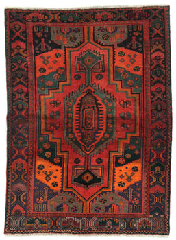 Carpet Handmade Vintage Tribal Red Floral Wool 4'8X6'4 Oriental Rug Bedroom