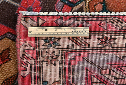 Semi-Antique Distressed Oriental Runner Rug Muted