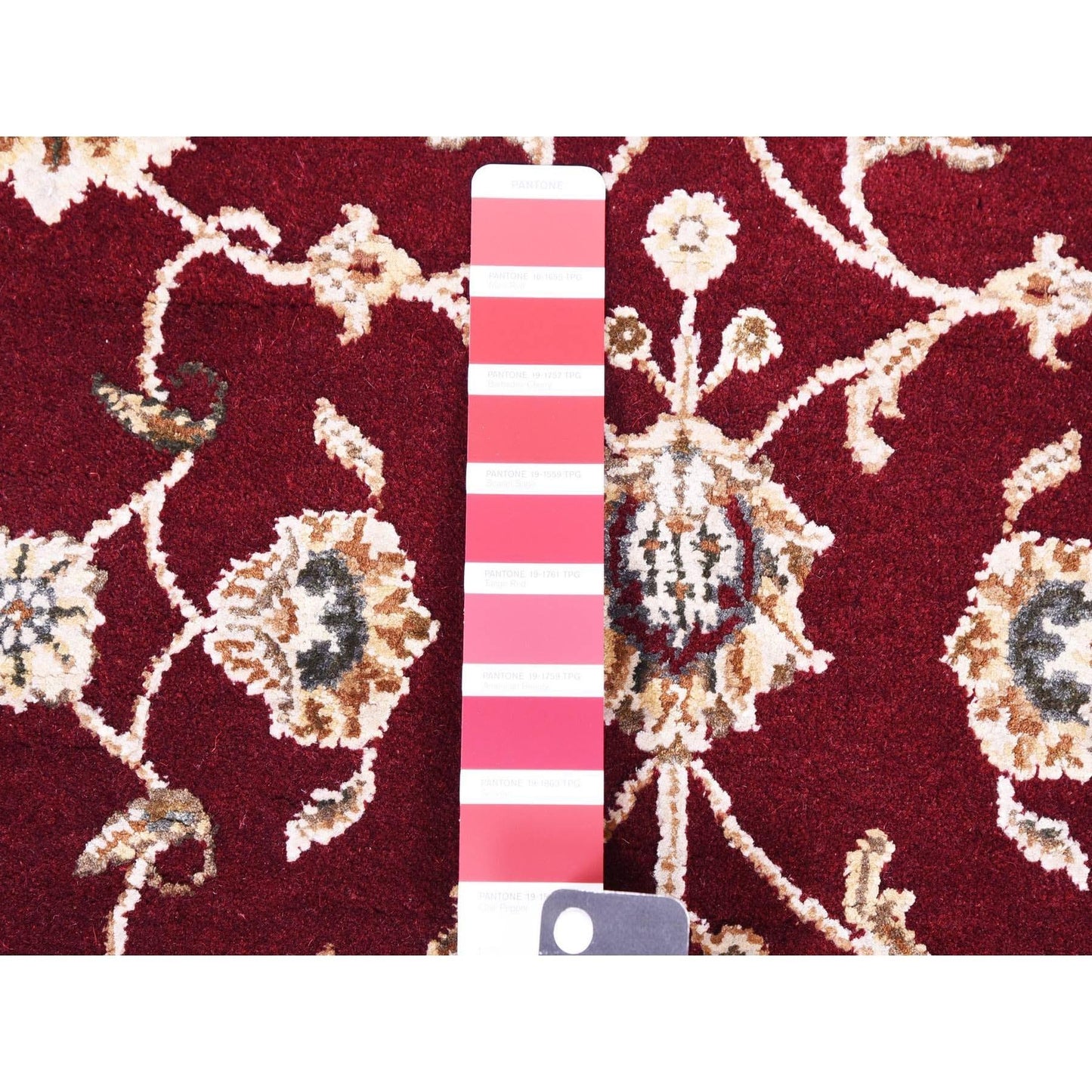 3'X5' Red Thick And Plush Wool And Silk Hand Knotted Rajasthan Rug