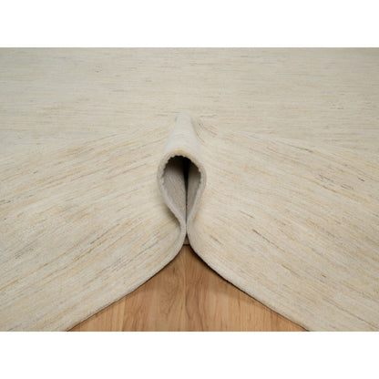 8'10"X11'8" White Modern Plain Design Lori Buft All Wool Hand Knotted Rug