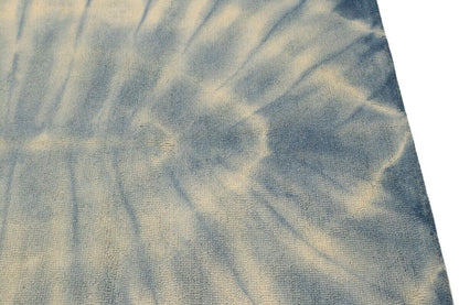 Hand-Tufted Blue Tie-Dye Rug Modern Kids Room