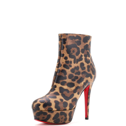 Christian Louboutin Women'S Bianca Ankle Boots Printed Leather 120