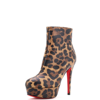 Christian Louboutin Women'S Bianca Ankle Boots Printed Leather 120