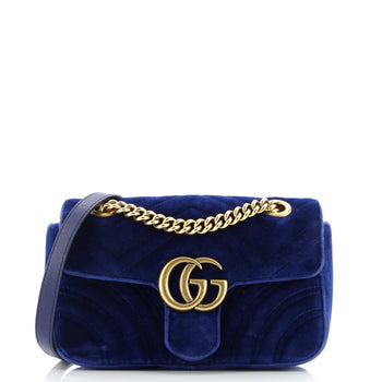 Gucci Gg Marmont Flap Bag Matelasse Velvet Mini