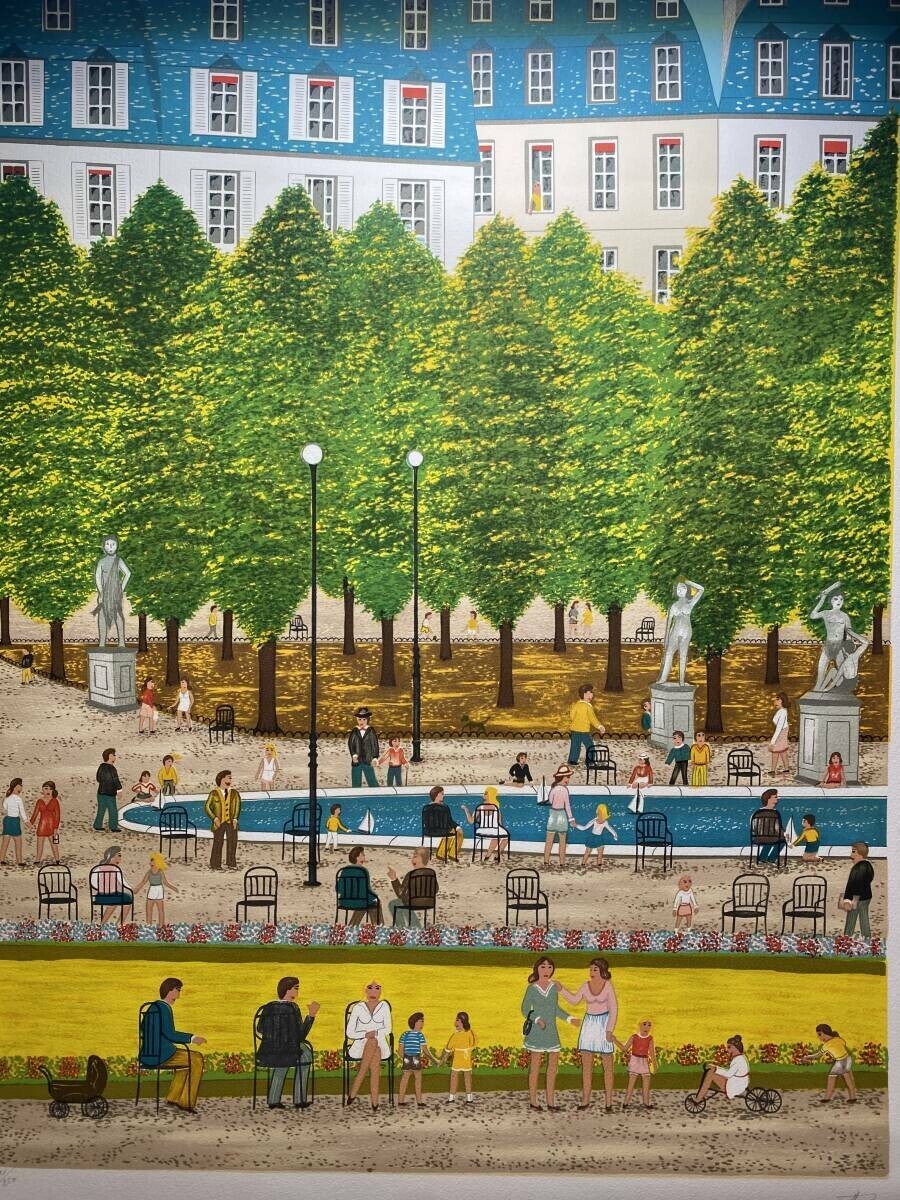 Fanch Ledan (France) - Park Landscape Original Lithograph On Arches Paper Signed