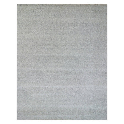 11'1"X15' Chrome Gray Modern Grass Design Natural Wool Hand Knotted Rug