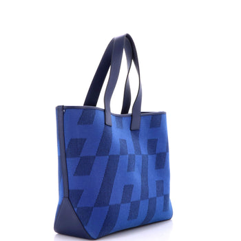 40 Hermes Cabas H en Biais Tote Canvas with Leather