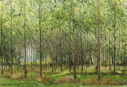 Henri Jacques Masson Signed Oil Painting Forest Landscape Grove September