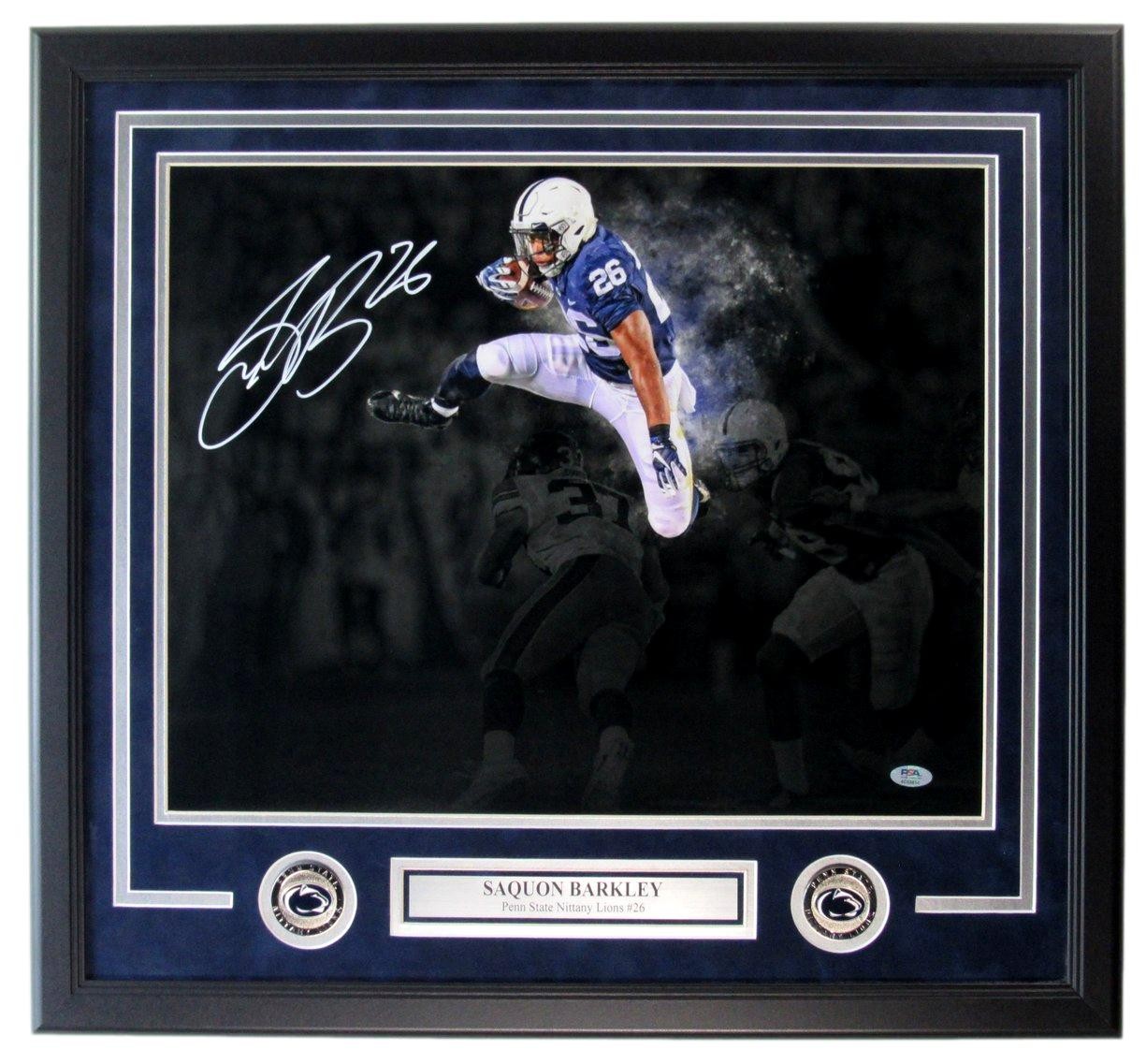 203366 Saquon Barkley Penn State Signed/ Autographed 16x20 Photo Framed PSA/ DNA