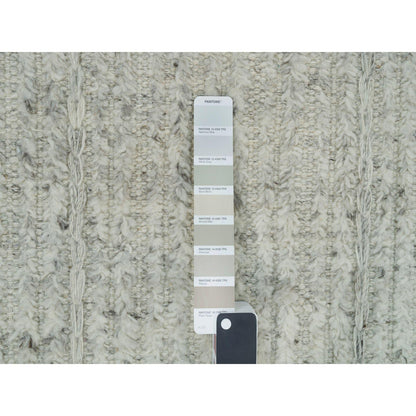 12'X14'10" Platinum Gray Cord Collection Wool Hand Woven Oversized Rug