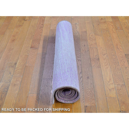 4'1"X6'2" Thick And Plush Organic Wool Ombre Design Hand Knotted Rug