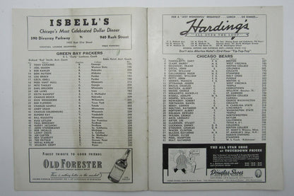 Nov. 15, 1942 Chicago Bears Vs. Green Bay Packers Football Game Program 195611