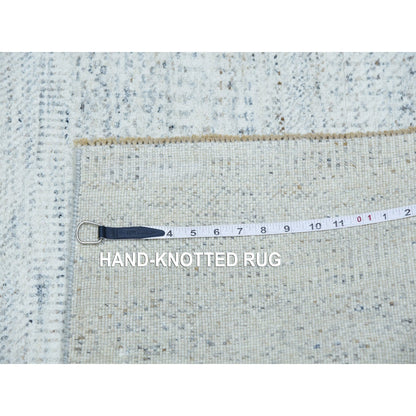 2'5"X15'10" Stonington Gray Modern Wool Hand Knotted Undyed Xl Runner Rug