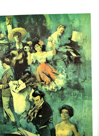 Philips Records Music Poster 1950 Musicians Singers Dancers