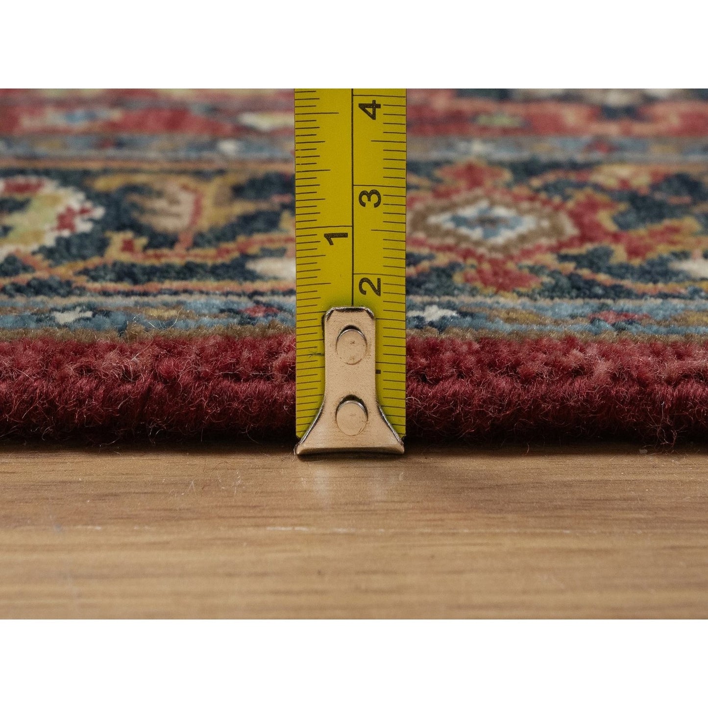 2'7"X20'4" Red Hand Knotted Wool Runner Rug Antiqued Fine Heris Revival