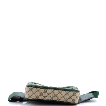 Gucci Front Zip Belt Bag Gg Coated Canvas And Quilted Mini Gg Canvas Medium