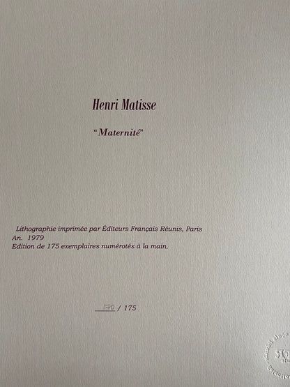 Henri Matisse Lithograph Coa Signed Op Numbered In Pencil 175 Stamp