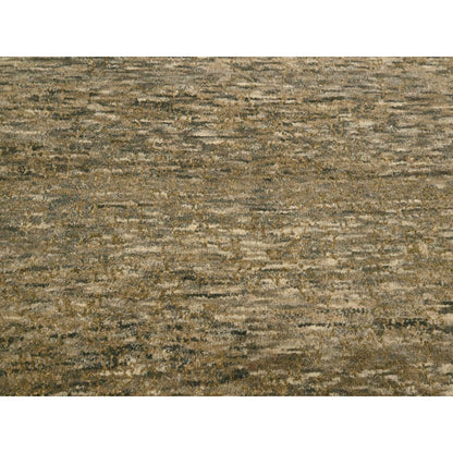7'6"X10' Brown Modern Grass Design Undyed Natural Wool Hand Knotted Rug