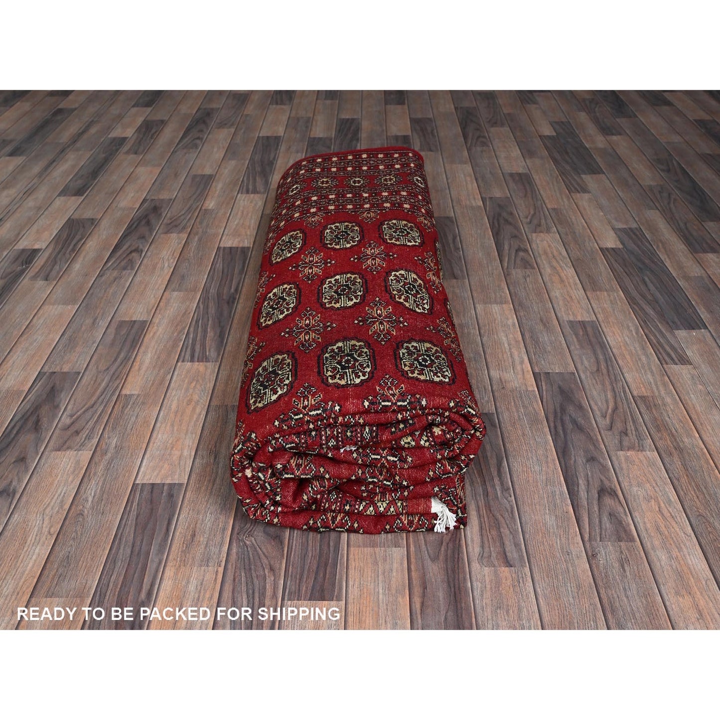 9'X11'9" Ruby Red Princess Bokara Hand Knotted Soft Wool Rug