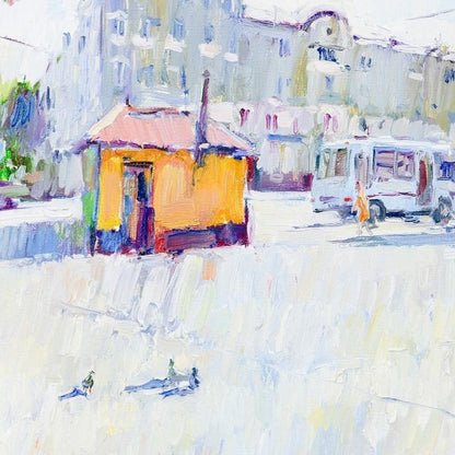 Sergey Avdeev (1984-) Russian Oil Painting "Departure" 2017 Signed, Framed