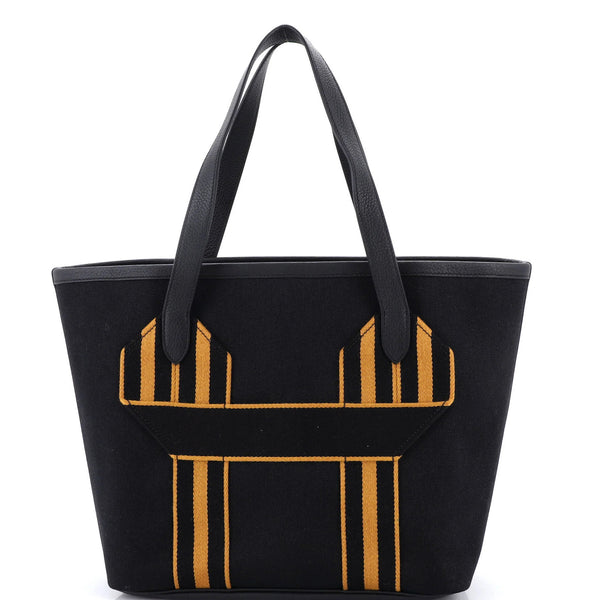 Leather Hermes Pursangle Tote Canvas with