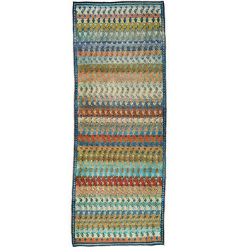 Multicolored Semi-Antique Tribal Oriental Runner