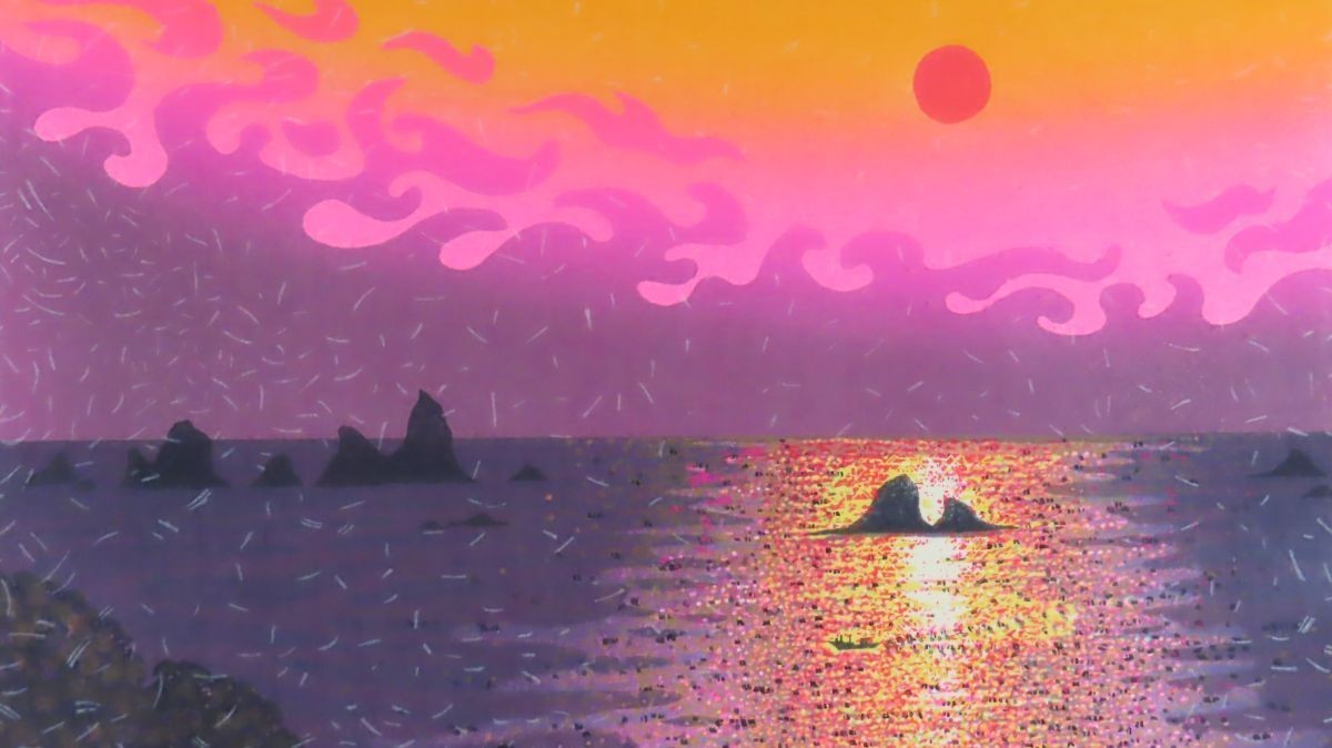 Munenori Makino Woodblock Print "Sea Of Five Colors" 1991 A.P Signed Phone Card