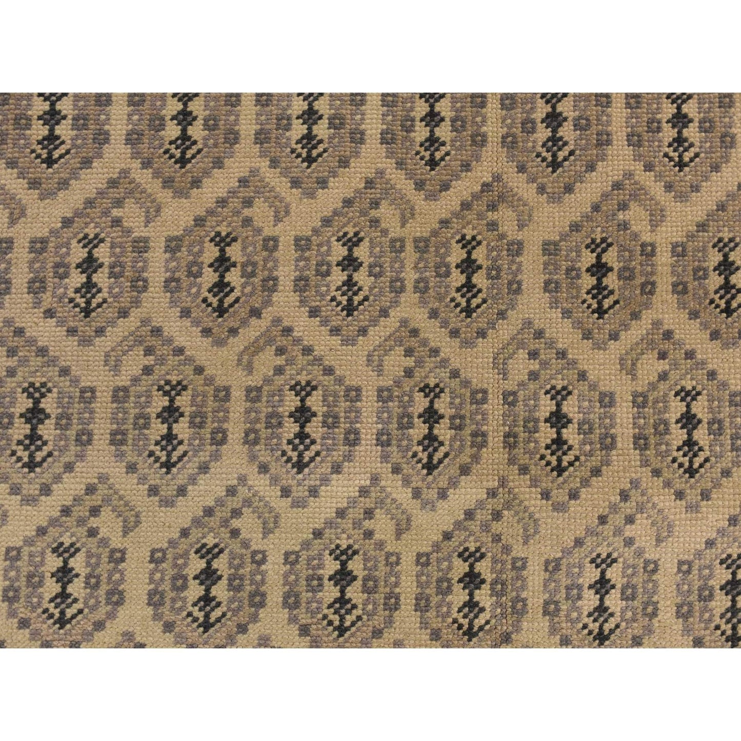 11'8"X14'9" White Turkish Knot Design Wool Hand Knotted Oversized Rug