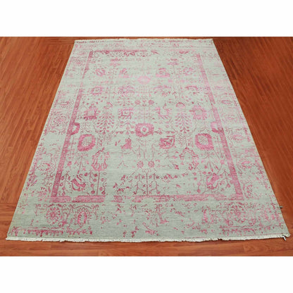 8'10"X11'3" Beige Zoroastrian Tebraz Design Wool And Silk Handknotted Rug