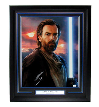 Ewan Mcgregor Autographed/Signed 16X20 Photo Star Wars Obi-Wan Kenobi Framed Jsa