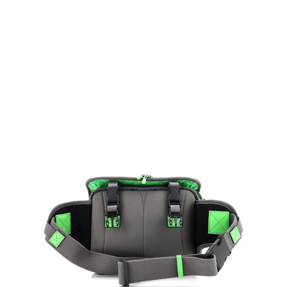 Gucci Buckle Flap Chest Strap Backpack Gg Fabric With Rubber