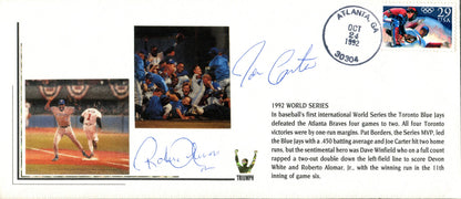 Roberto Alomar & Joe Carter Autographed 1992 World Series Envelope (Jsa)