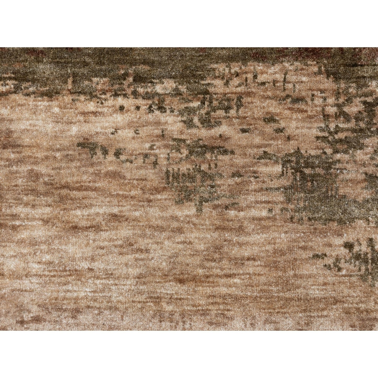 3'X5' Earth Tone Colors Abstract Design Wool And Silk Hand Knotted Rug