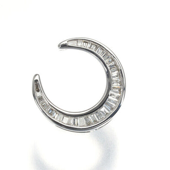 GSTV Pendant Diamond 0.18ct Moon 18K 750 White