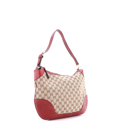 Gucci Charlotte Zip Hobo Gg Canvas With Leather Medium