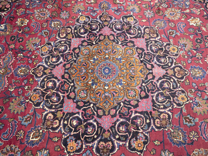 Handmade Traditional Floral Style Signed Rug Wool Oriental Home Carpet 10X13 ft