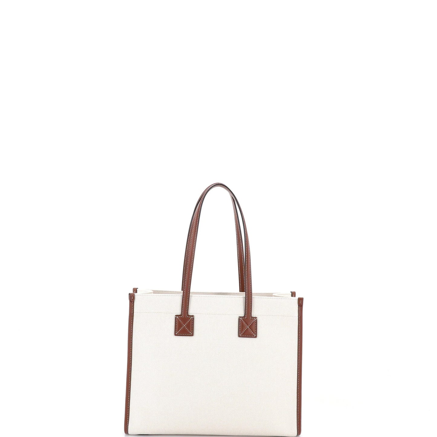 Burberry Freya Shopping Tote Canvas With Leather Small
